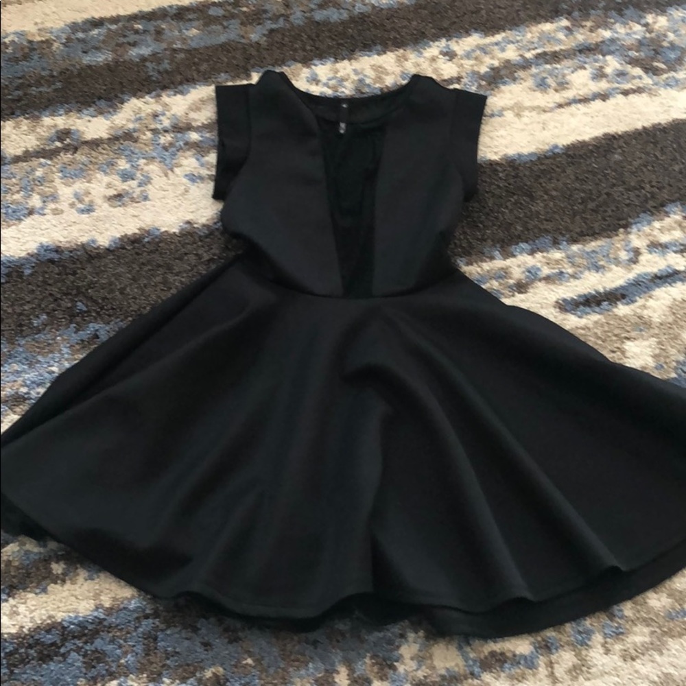 Black dress with sheer detailing